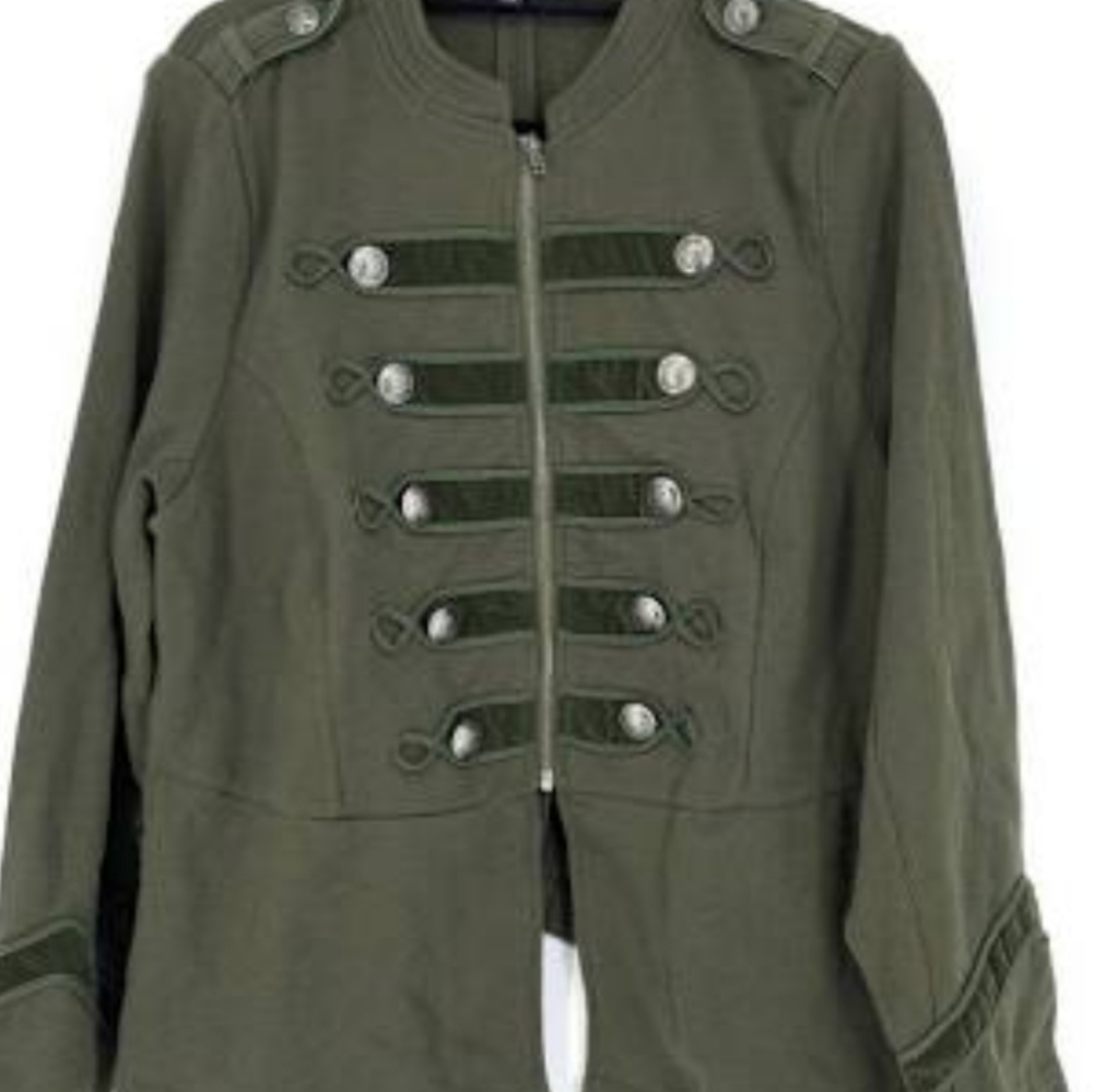 Torrid Green Knit Zip Front Military Jacket 4X